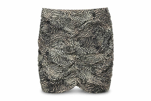 H&M Womens Beige Animal Print Polyester Mini Skirt Size S