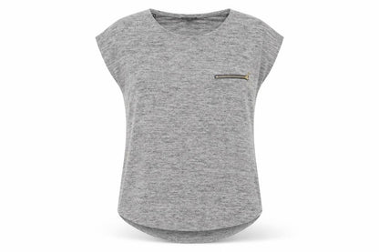 Warehouse Womens Grey Polyester Basic T-Shirt Size 10 Round Neck