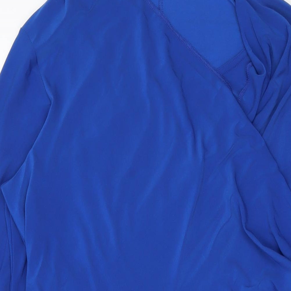 Kaleidoscope Womens Blue Polyester A-Line Size 18 V-Neck Pullover