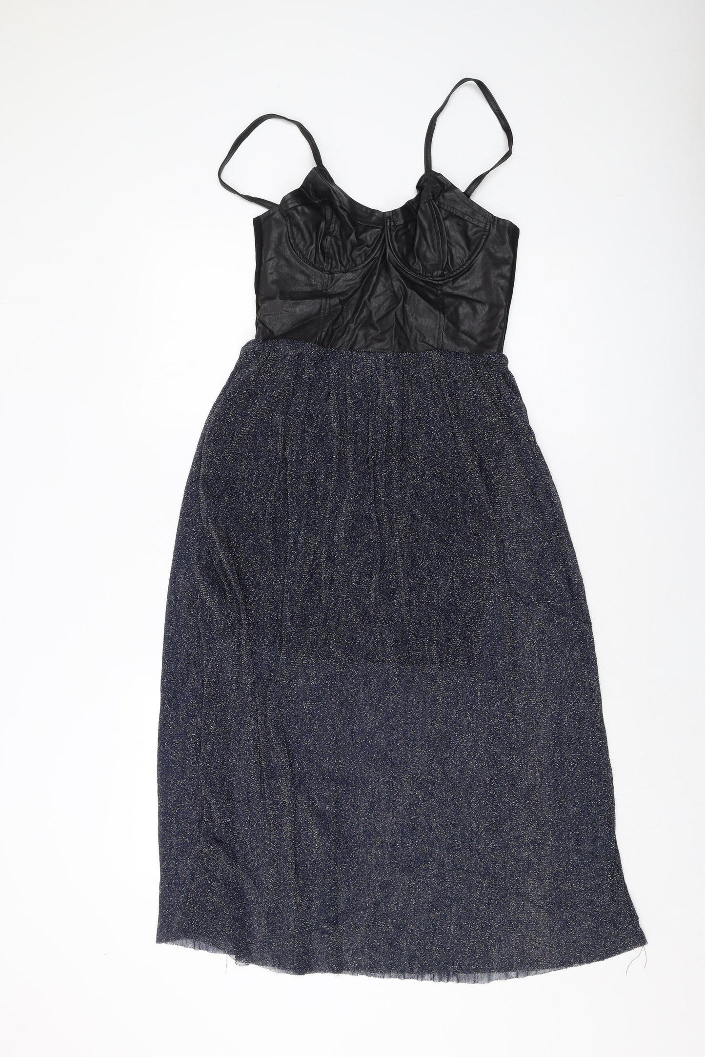 Hearts & Bows Womens Black Polyester A-Line Size 10 Square Neck Zip