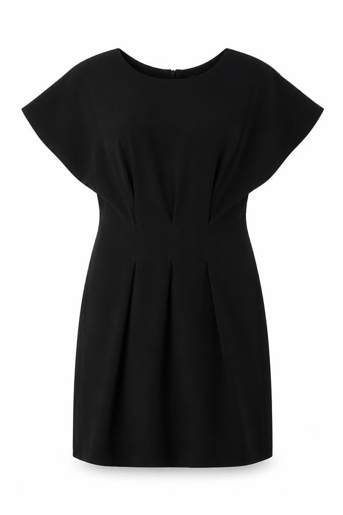 ASOS Womens Black Polyester A-Line Size 12 Round Neck Zip