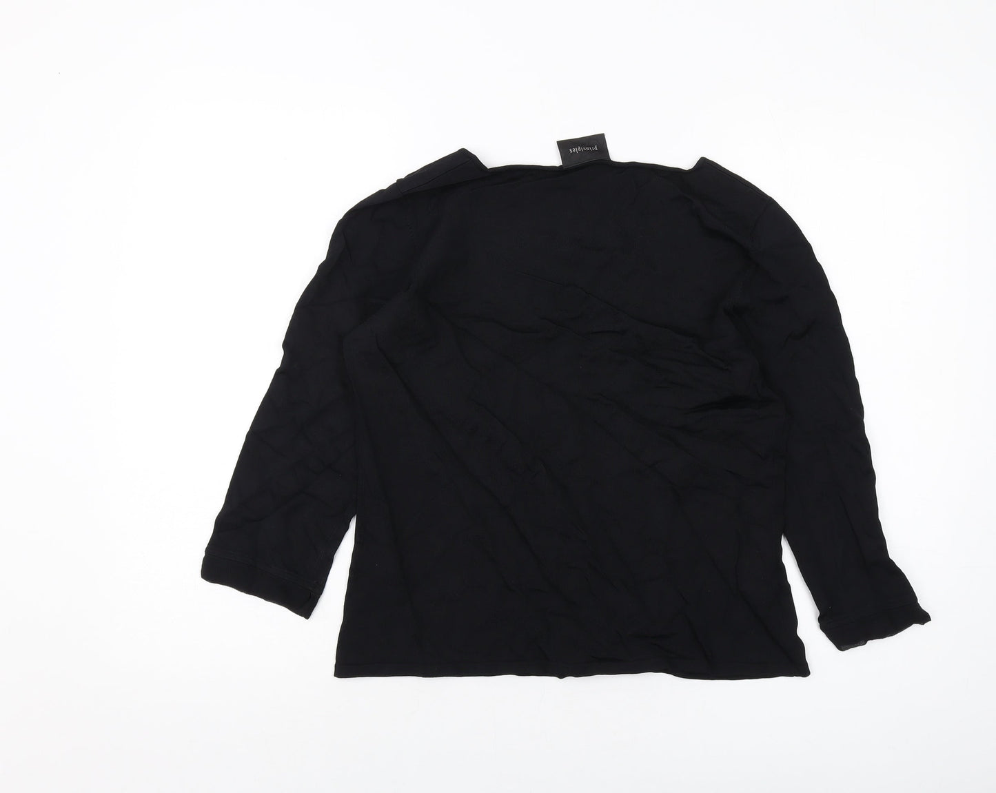 Principles Womens Black Viscose Basic Blouse Size 16 Square Neck