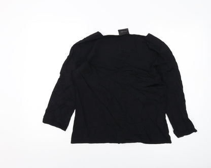 Back view of Principles women’s black viscose basic blouse, size UK 16, square neck