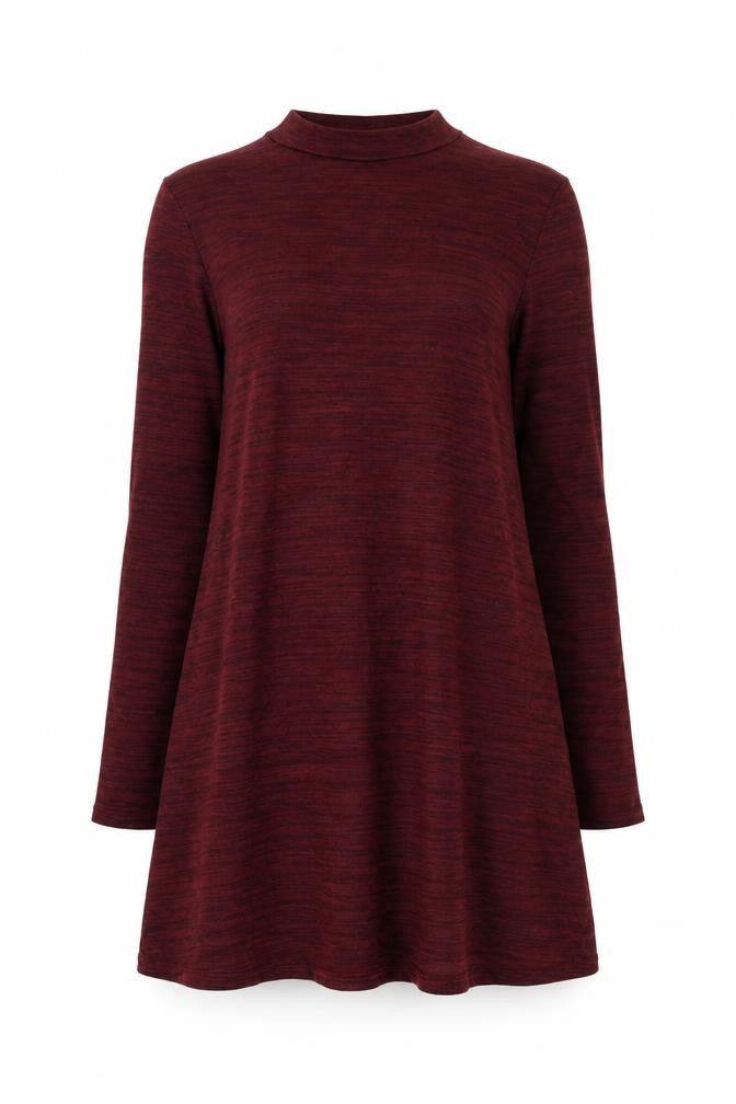 H&M Womens Red Viscose A-Line Size 8 Mock Neck Pullover