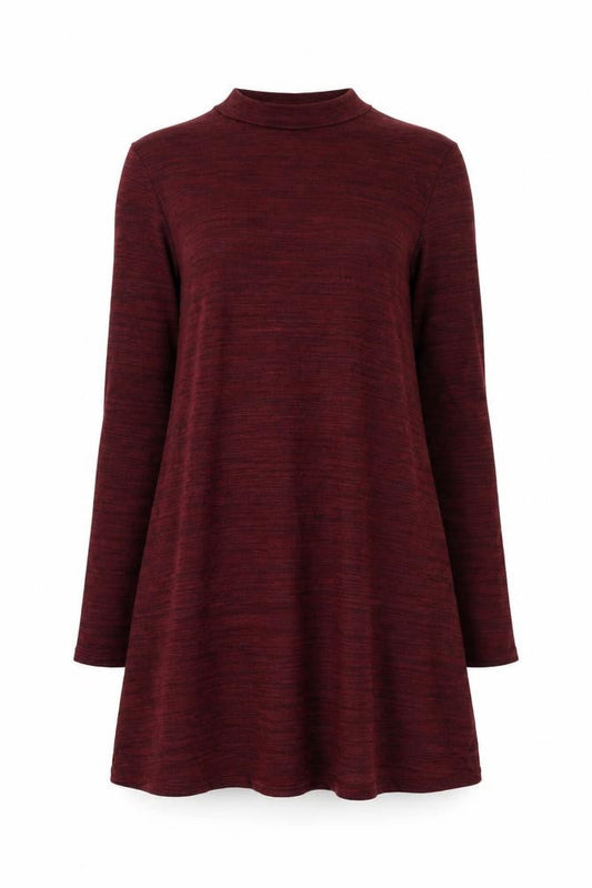 H&M Womens Red Viscose A-Line Size 8 Mock Neck Pullover