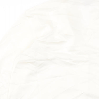 H&M Womens Ivory Polyester Basic Button-Up Size XS Collared