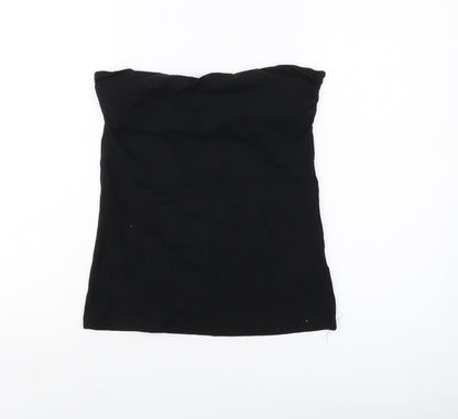 H&M Womens Black Cotton Basic Tank Size M Square Neck