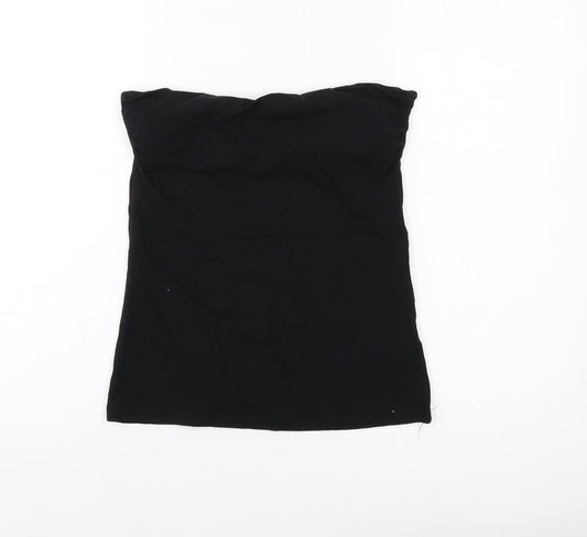 H&M Womens Black Cotton Basic Tank Size M Square Neck