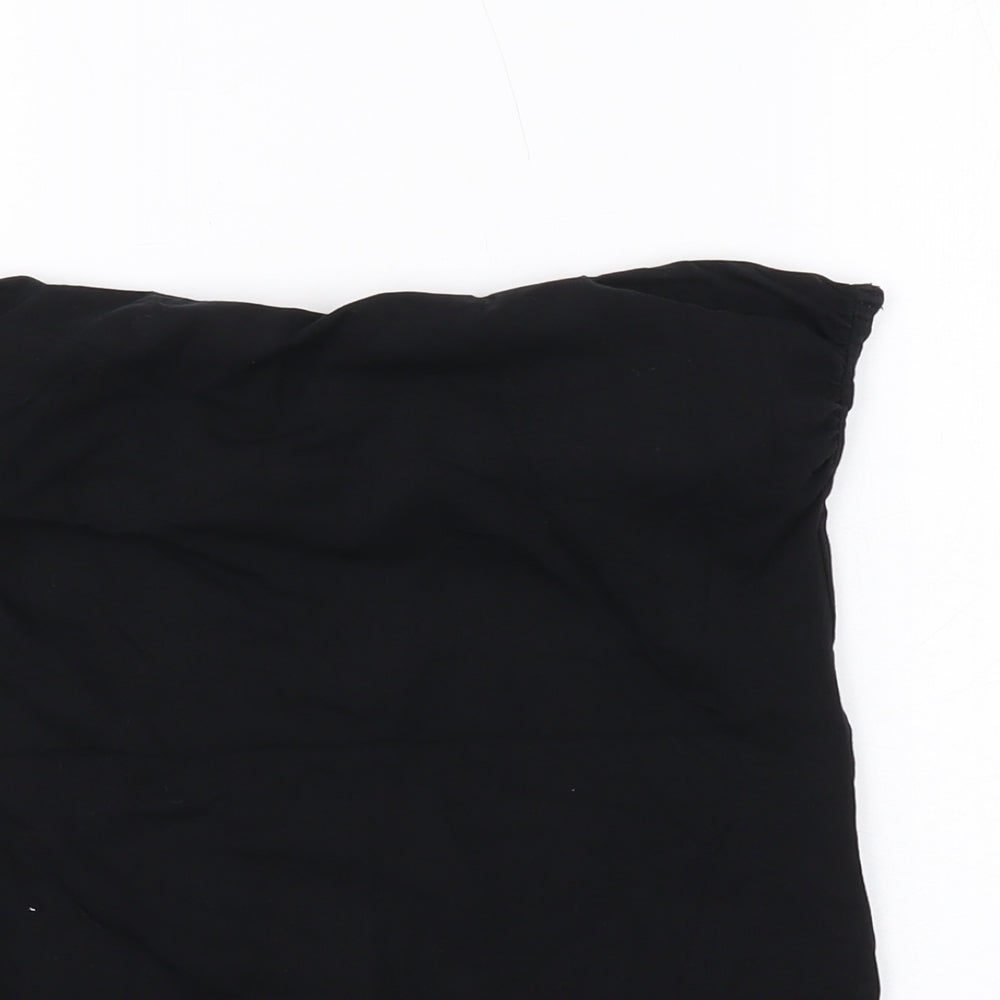 H&M Womens Black Cotton Basic Tank Size M Square Neck