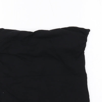 H&M Womens Black Cotton Basic Tank Size M Square Neck