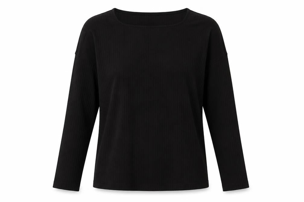 Splendid Womens Black Polyester Basic Blouse Size S Round Neck