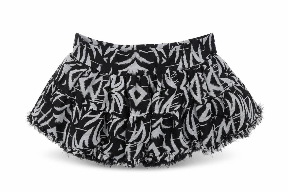 Topshop Womens Black Geometric Polyester Skater Skirt Size 8