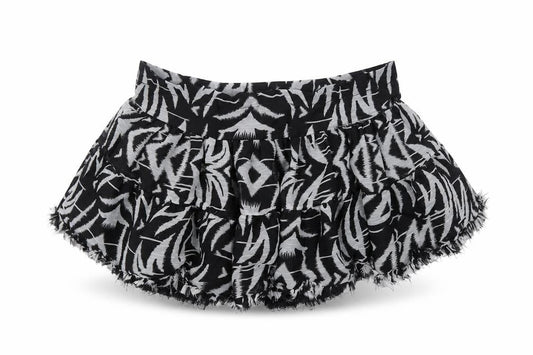 Topshop Womens Black Geometric Polyester Skater Skirt Size 8