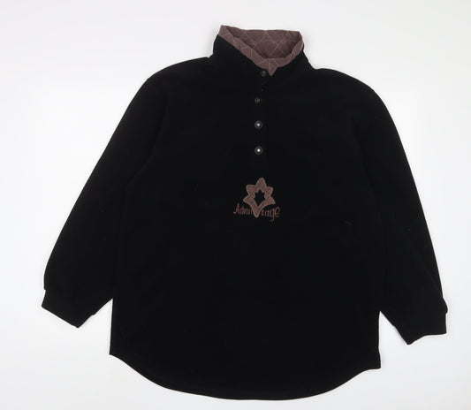 Advantage Womens Black Polyester Pullover Sweatshirt Size XL Snap - Embroidered