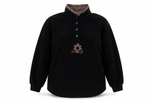 Advantage Womens Black Polyester Pullover Sweatshirt Size XL Snap - Embroidered