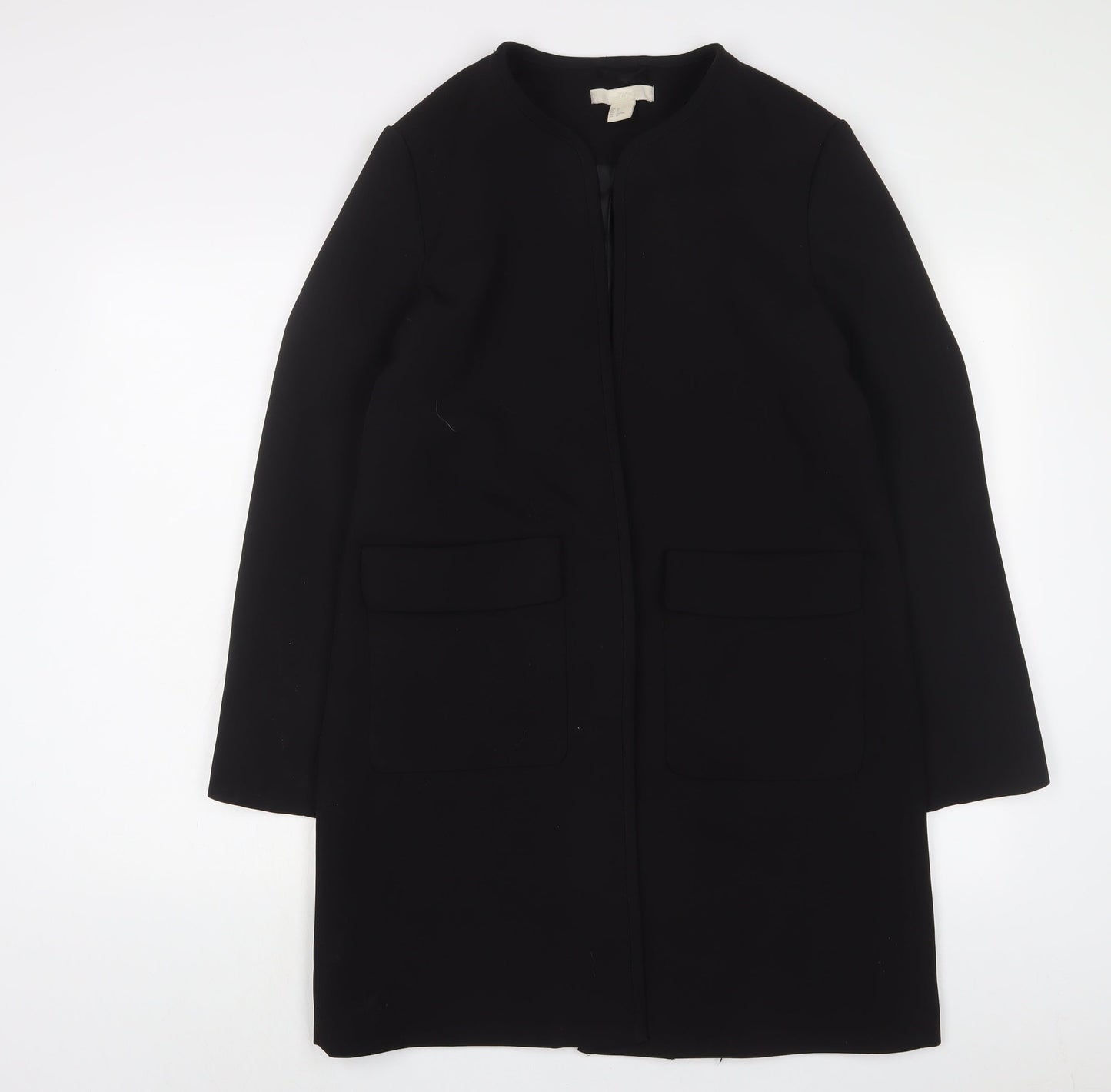 H&M Womens Black Jacket Blazer Size 12 Snap