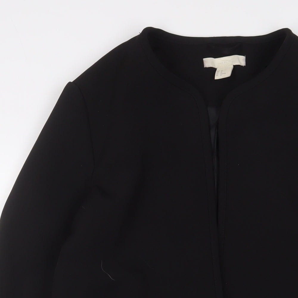 H&M Womens Black Jacket Blazer Size 12 Snap