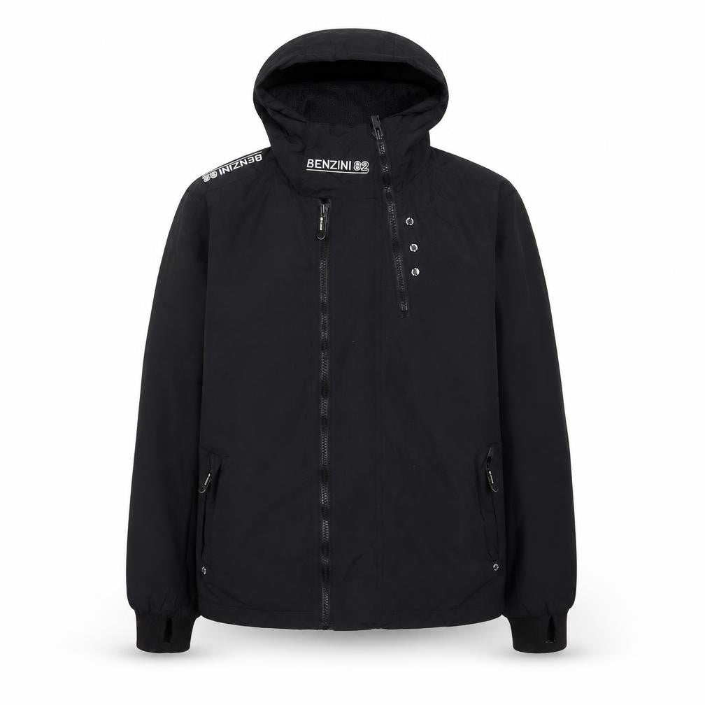 benzini Boys Black Jacket Coat Size 13-14 Years Zip - Logo, Embroidered