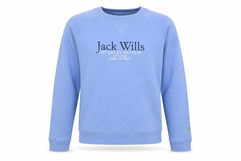 Jack Wills Womens Blue Cotton Pullover Sweatshirt Size 6 Pullover - Logo, Embroidered