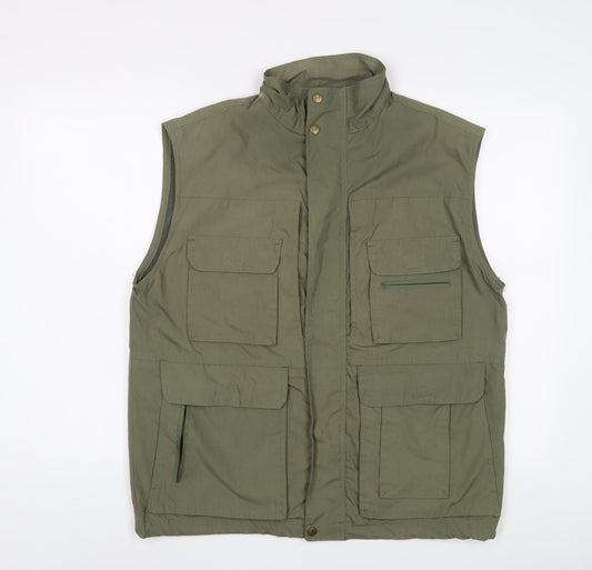 PG Field Heritage Mens Green Gilet Jacket Size M Zip