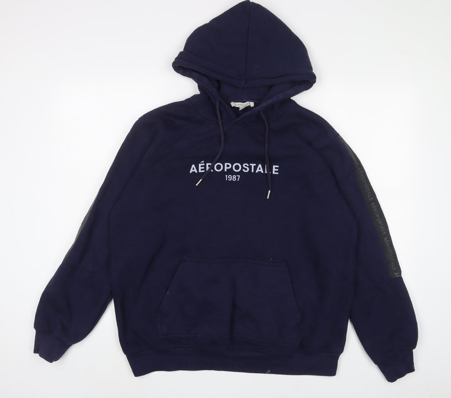 Aéropostale Mens Blue Cotton Pullover Hoodie Size L