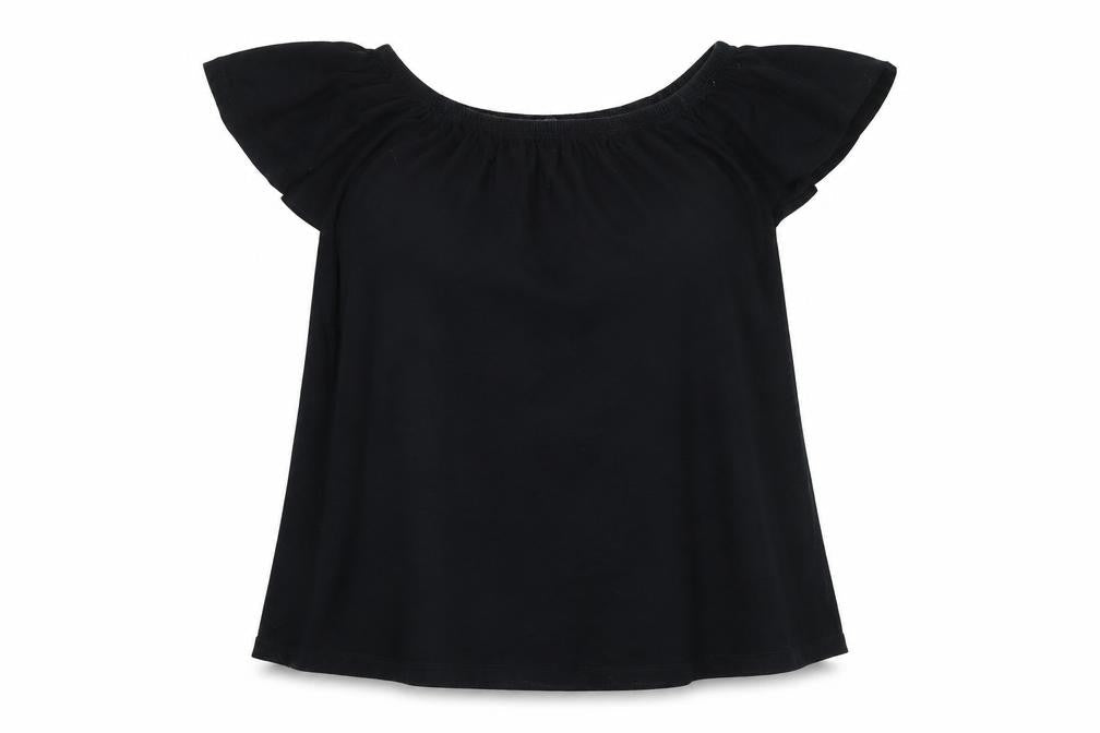 ASOS Womens Black Cotton Basic Blouse Size 12 Off the Shoulder