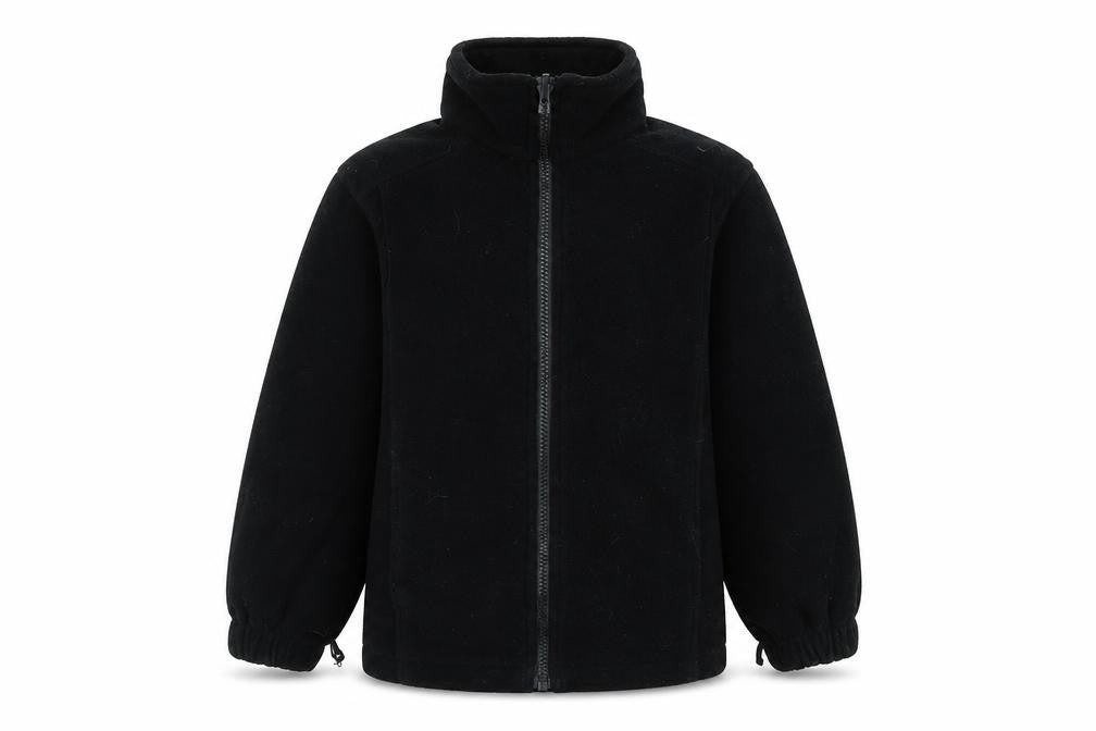 Keswick Boys Black Mock Neck Polyester Full Zip Jumper Size M Zip