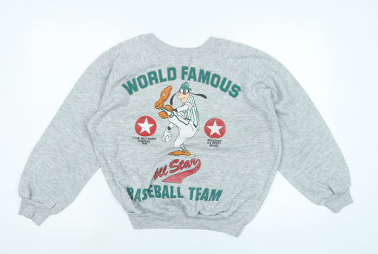 World famous Mens Grey Cotton Pullover Sweatshirt Size M - World famous