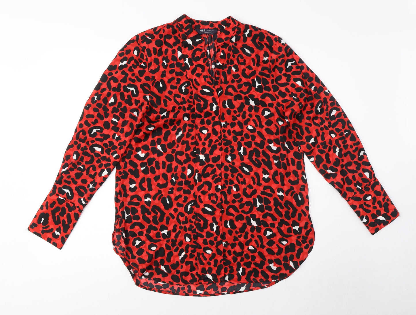 Marks and Spencer Women's Red Animal Print Blouse Size 10