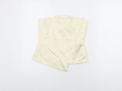 Zara Womens White Polyester Basic T-Shirt Size M Off the Shoulder