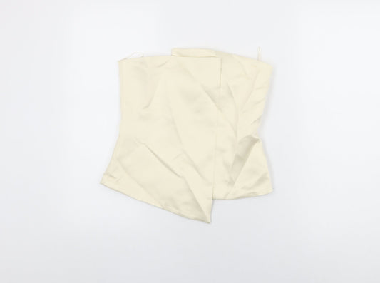 Zara Womens White Polyester Basic T-Shirt Size M Off the Shoulder