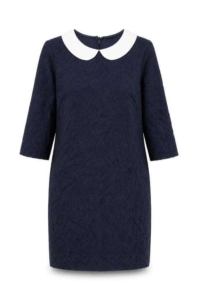 River Island Womens Blue Floral Polyester Shift Size 10 Collared Button