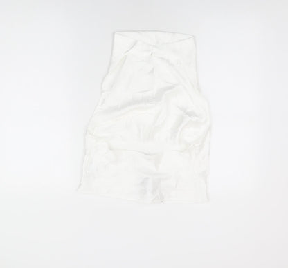 Zara Womens White Polyester Basic Blouse Size XS Round Neck