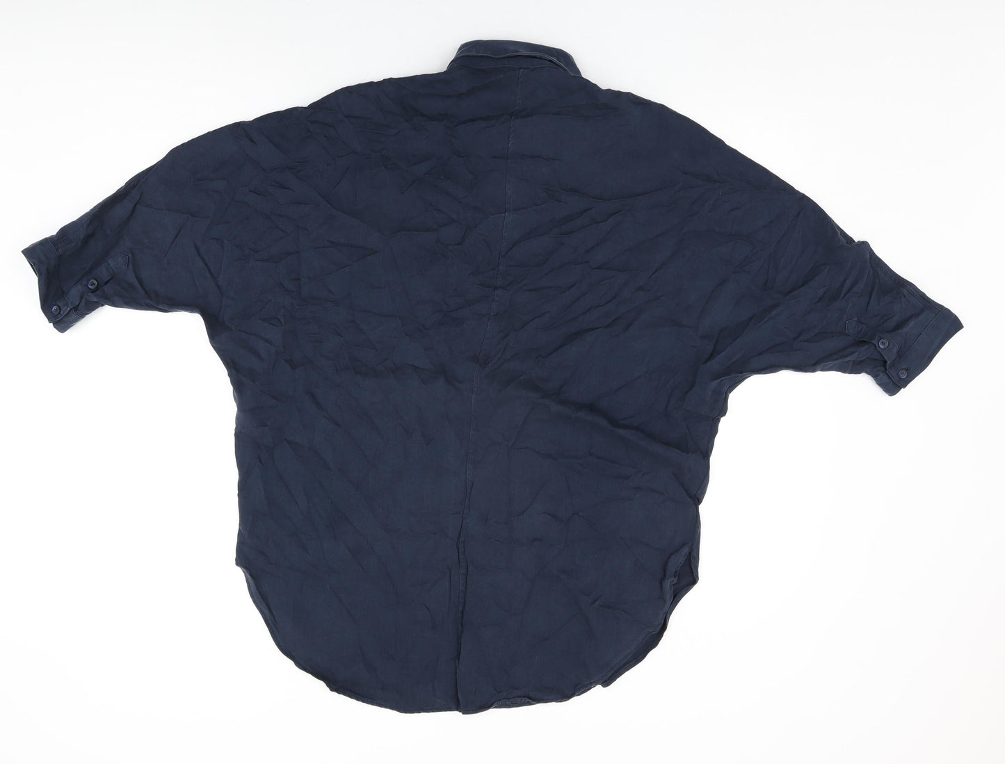 Per Una Womens Blue Lyocell Basic Button-Up Size 12 Collared