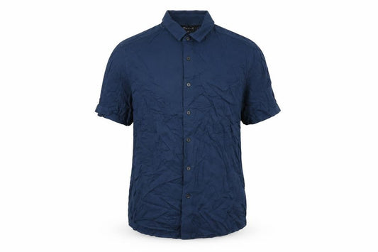 ASOS Mens Blue Viscose Button-Up Size L Collared Button