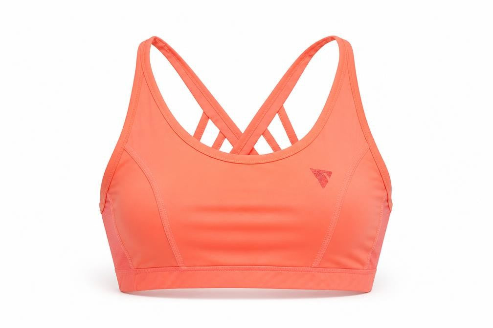 Y.A.S Womens Pink Polyester Cropped T-Shirt Size M Scoop Neck Pullover - Sports Bra