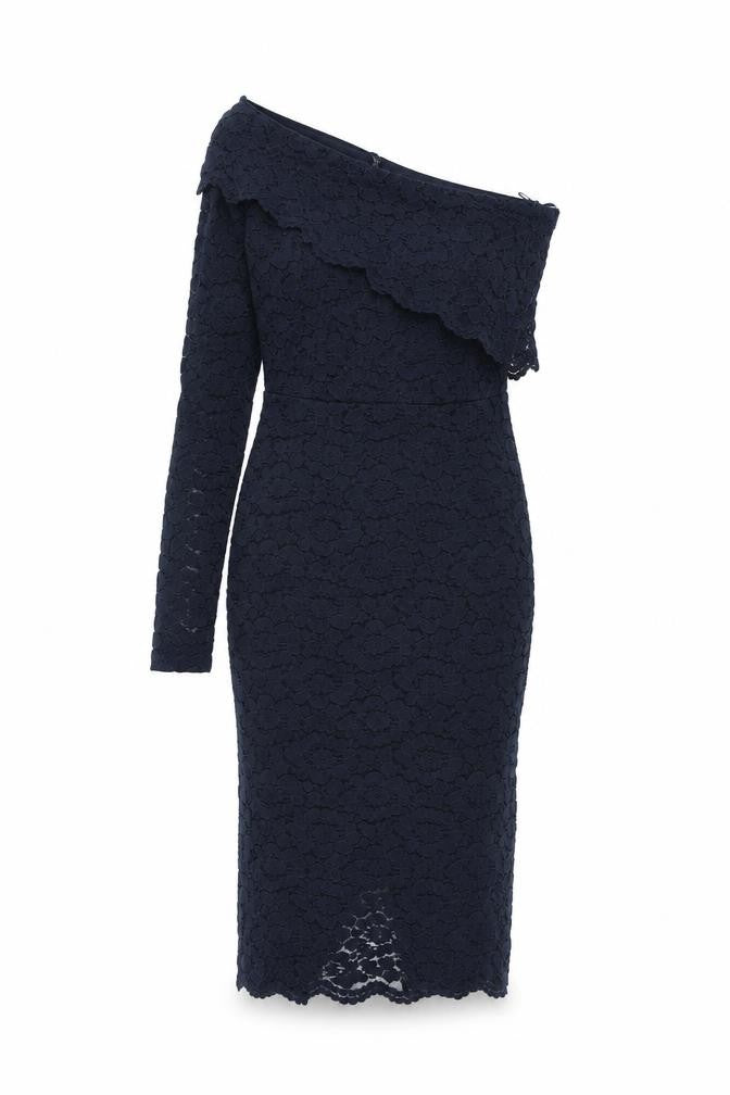 NEXT Womens Blue Floral Nylon Bodycon Size 10 One Shoulder Zip