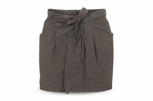 Marks & Spencer Womens Green Polyester Mini Skirt Size 8 Zip - Belted