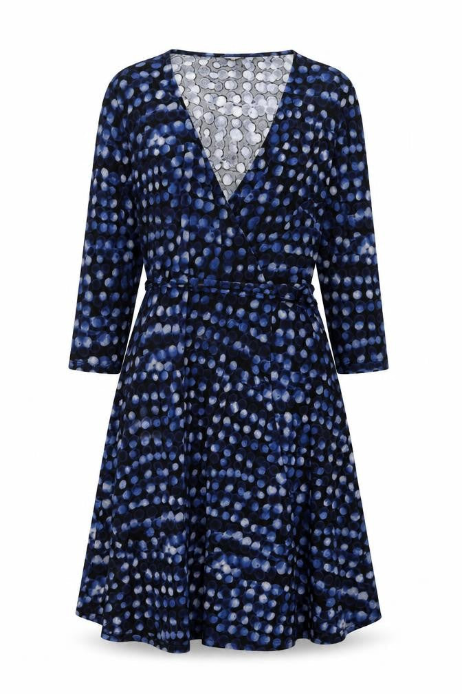H&M Womens Black Polka Dot Polyester A-Line Size XL V-Neck Pullover