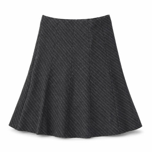 Marks & Spencer Womens Grey Striped Polyester Swing Skirt Size 12