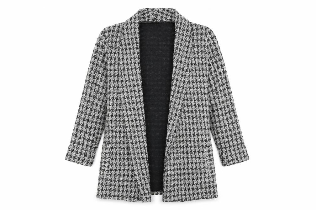 River Island Womens Grey Geometric Jacket Blazer Size 8 - Houndstooth