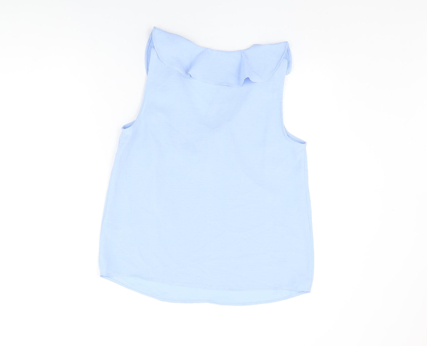 Dunnes Womens Blue Polyester Basic T-Shirt Size M V-Neck