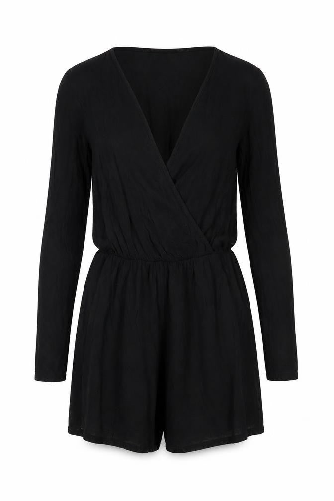 I SAW IT FIRST Womens Black Viscose Playsuit One-Piece Size 10 L3 in Pullover