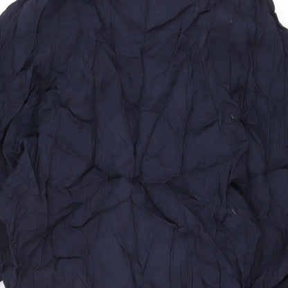 Zara Womens Blue Viscose Basic T-Shirt Size XS V-Neck