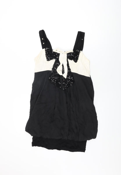 New York Laundry Womens Black Viscose Shift Size 12 Square Neck Pullover