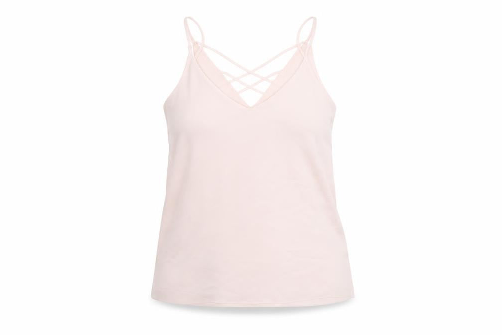 River Island Womens Pink Polyester Basic T-Shirt Size 8 V-Neck