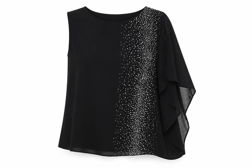 Wallis Womens Black Polyester Basic Blouse Size M Round Neck