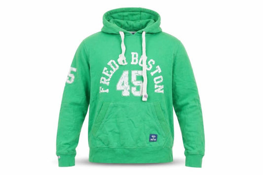 Fred &Boston Mens Green Cotton Pullover Hoodie Size L - Pockets