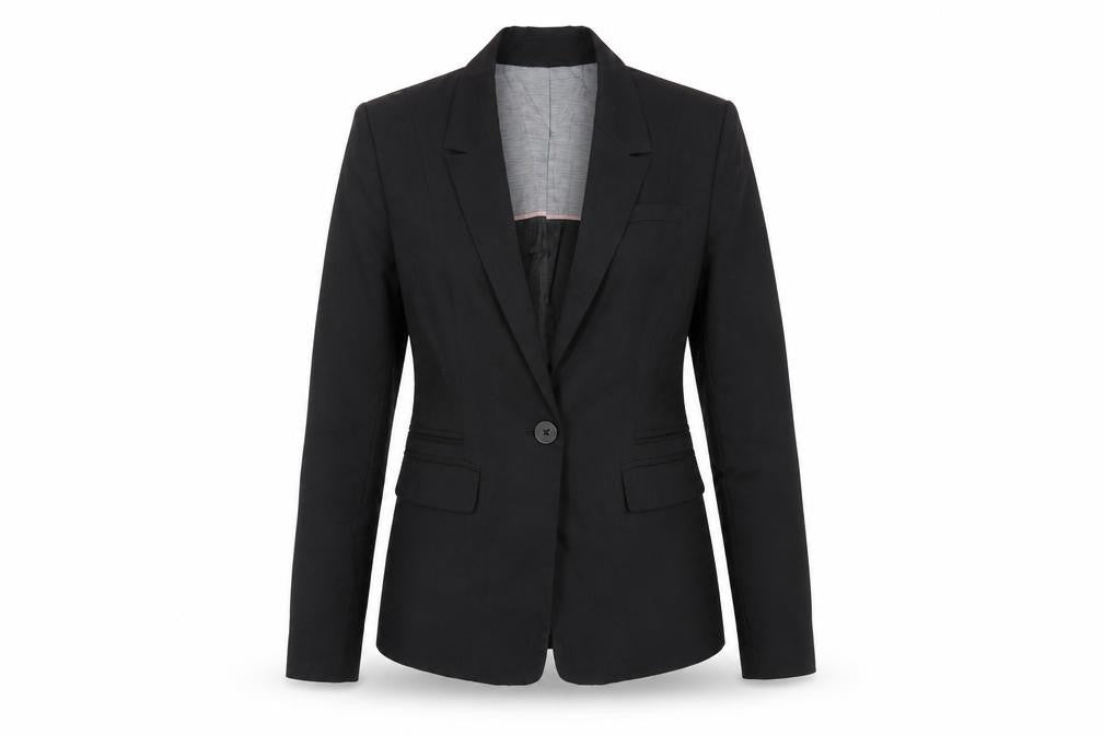Bershka Womens Black Jacket Blazer Size L Button
