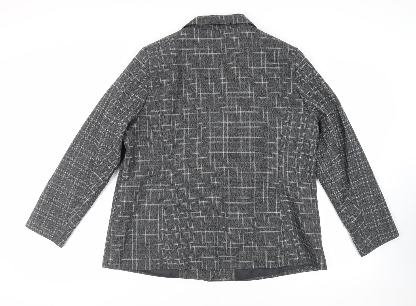 M&Co Womens Grey Plaid Jacket Blazer Size 20 Button